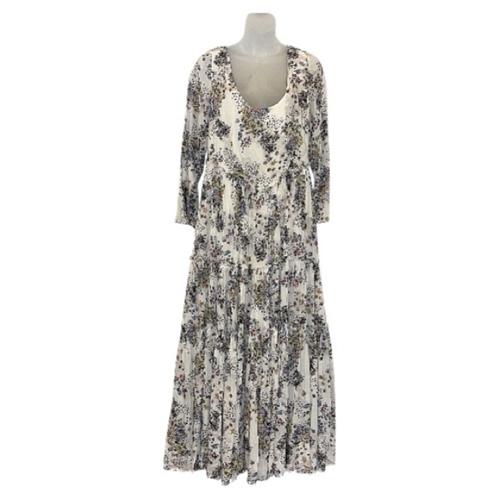 Free People Fall In Love Floral Tiered Boho Prairie Maxi Dress size 4